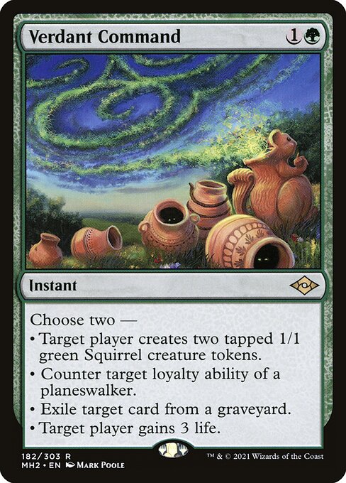 Modern Horizons 2 - 182 - Verdant Command - Rare - G - Foil