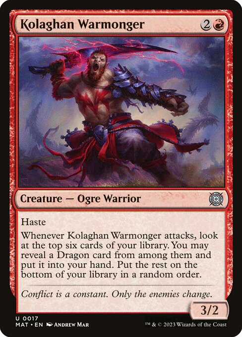 March of the Machine: The Aftermath - 17 - Kolaghan Warmonger - Uncommon - R - Non-foil