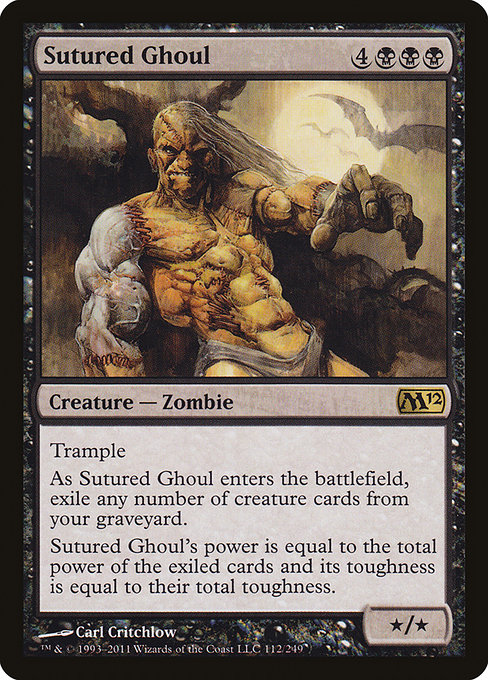 Magic 2012 - 112 - Sutured Ghoul - Rare - B - Foil