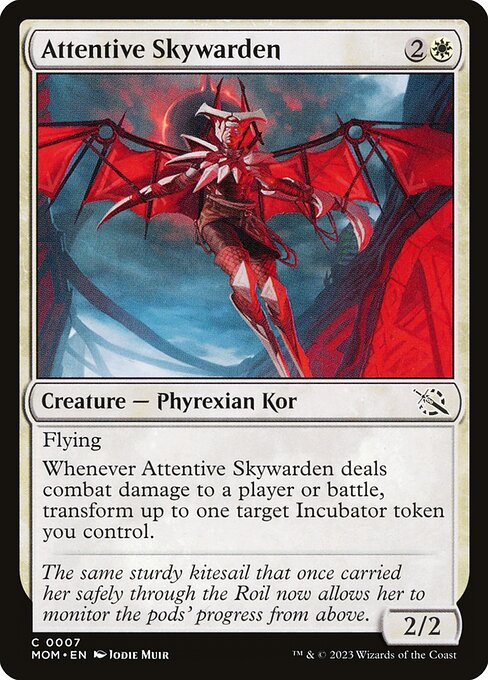 March of the Machine - 7 - Attentive Skywarden - Common - W - Foil