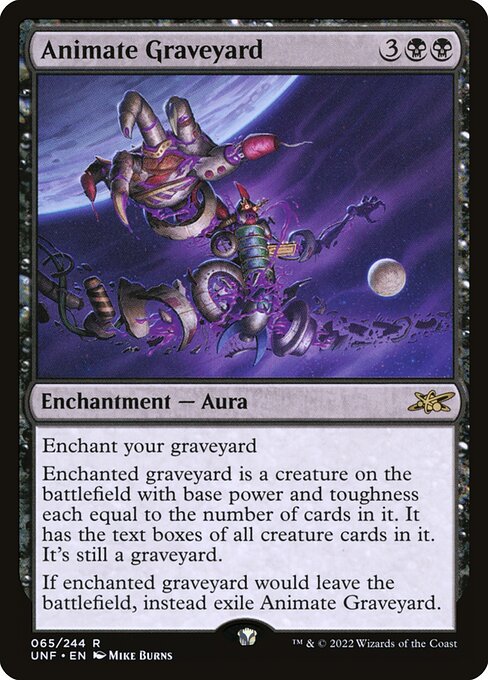 Unfinity - 65 - Animate Graveyard - Rare - B - Foil