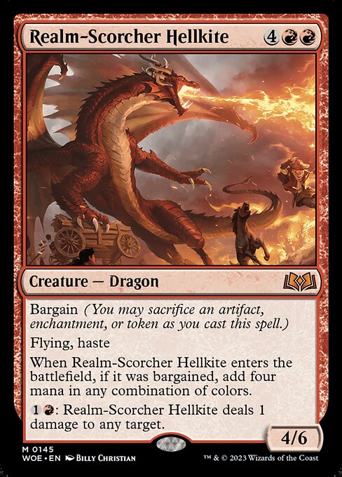 Wilds of Eldraine - 145 - Realm-Scorcher Hellkite - Mythic - R - Non-foil