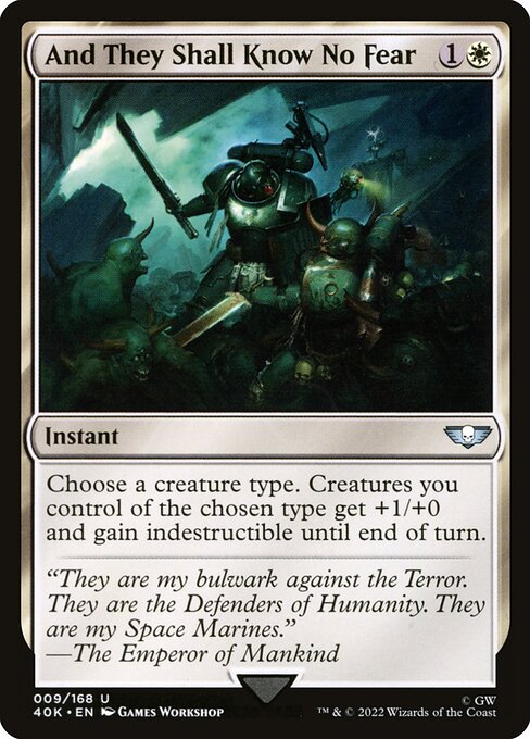 Warhammer 40,000 Commander - 9 - And They Shall Know No Fear - Uncommon - W - Non-foil