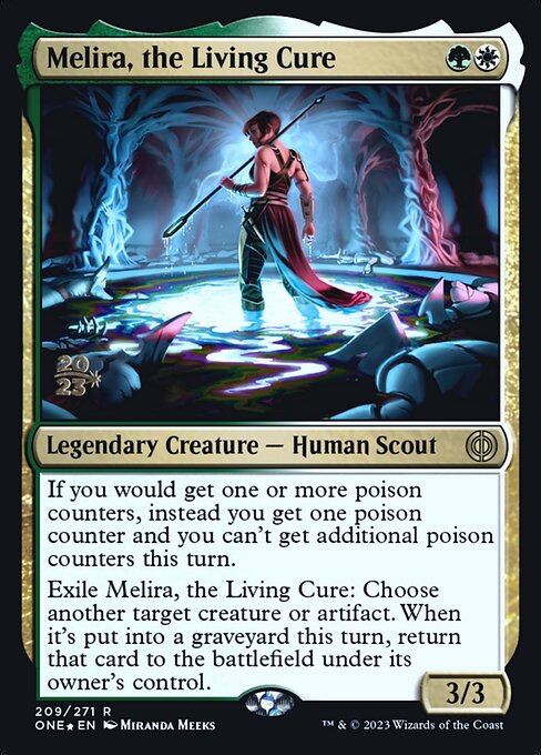 Phyrexia: All Will Be One Promos - 209s - Melira, the Living Cure - Rare - WG - Foil - Datestamped Promo