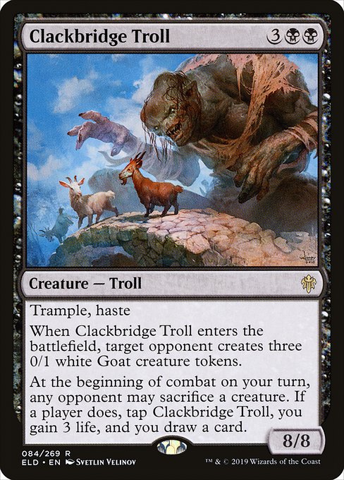 Throne of Eldraine - 84 - Clackbridge Troll - Rare - B - Non-foil