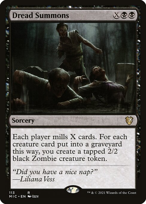 Midnight Hunt Commander - 113 - Dread Summons - Rare - B - Non-foil