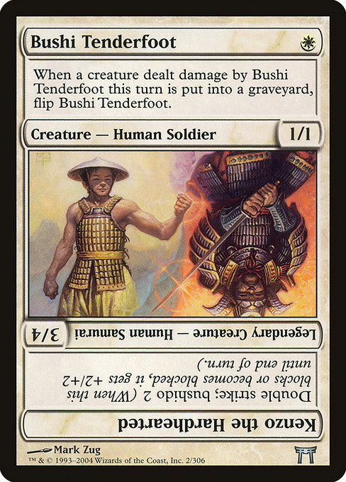 Champions of Kamigawa - 2 - Bushi Tenderfoot // Kenzo the Hardhearted - Uncommon - W - Non-foil