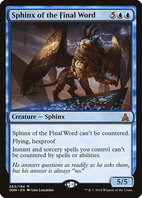Oath of the Gatewatch - 63 - Sphinx of the Final Word - Mythic - U - Non-foil