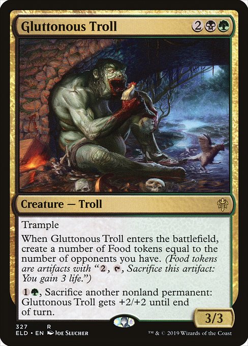 Throne of Eldraine - 327 - Gluttonous Troll - Rare - BG - Non-foil