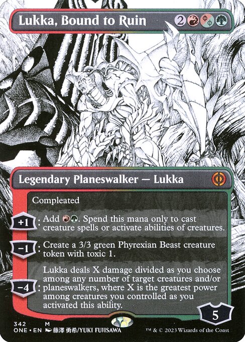 Phyrexia: All Will Be One - 342 - Lukka, Bound to Ruin - Mythic - RG - Non-foil