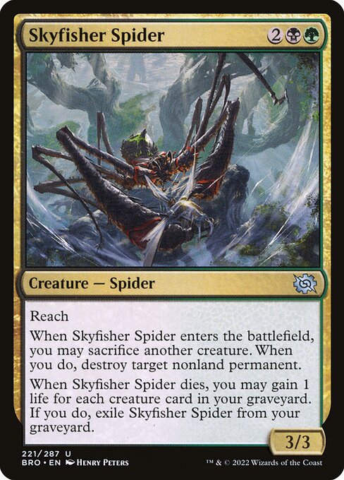 The Brothers' War - 221 - Skyfisher Spider - Uncommon - BG - Non-foil