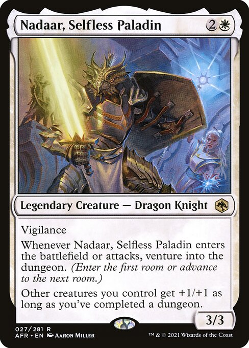 Adventures in the Forgotten Realms - 27 - Nadaar, Selfless Paladin - Rare - W - Foil