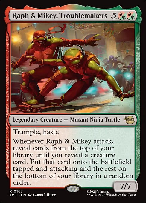 Teenage Mutant Ninja Turtles - 167 - Raph & Mikey, Troublemakers - Rare - RG - Non-foil