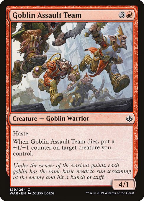 War of the Spark - 129 - Goblin Assault Team - Common - R - Non-foil