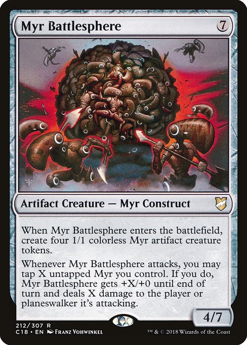 Commander 2018 - 212 - Myr Battlesphere - Rare - C - Non-foil
