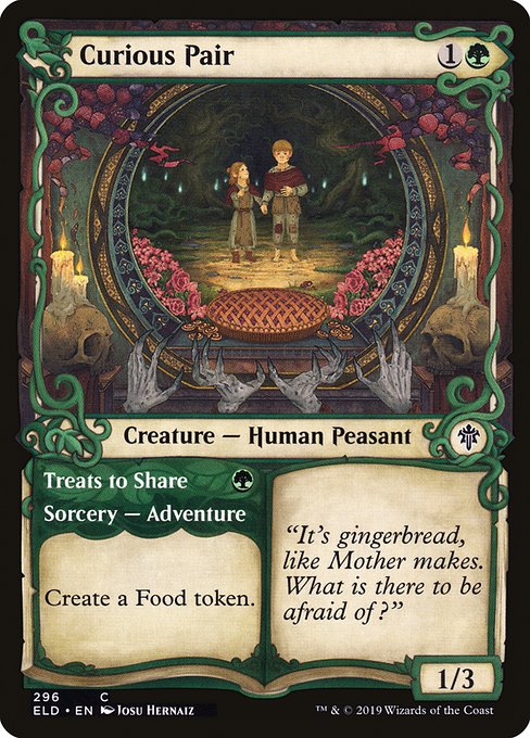 Throne of Eldraine - 296 - Curious Pair // Treats to Share - Common - G - Foil