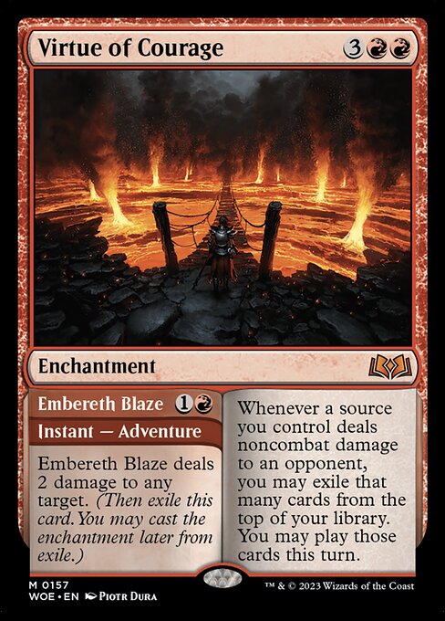 Wilds of Eldraine - 157 - Virtue of Courage // Embereth Blaze - Mythic - R - Non-foil