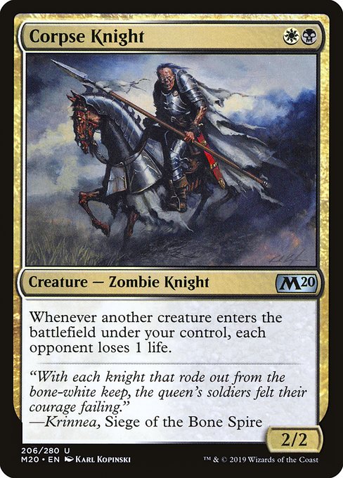 Core Set 2020 - 206 - Corpse Knight - Uncommon - WB - Non-foil