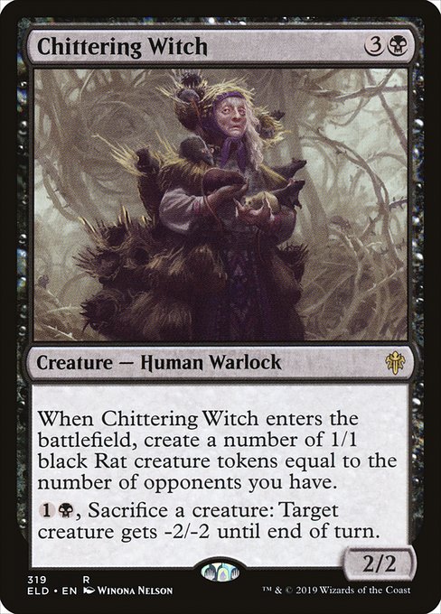 Throne of Eldraine - 319 - Chittering Witch - Rare - B - Non-foil