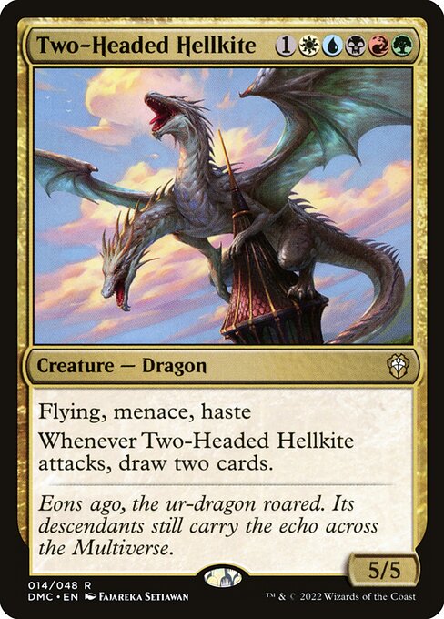 Dominaria United Commander - 14 - Two-Headed Hellkite - Rare - Multi - Non-foil