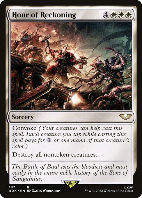 Warhammer 40,000 Commander - 187 - Hour of Reckoning - Rare - W - Non-foil