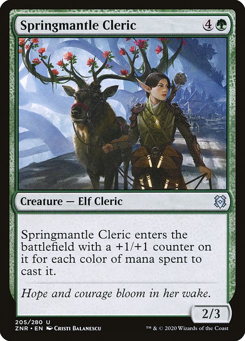 Zendikar Rising - 205 - Springmantle Cleric - Uncommon - G - Non-foil