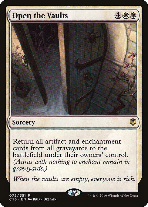 Commander 2016 - 72 - Open the Vaults - Rare - W - Non-foil