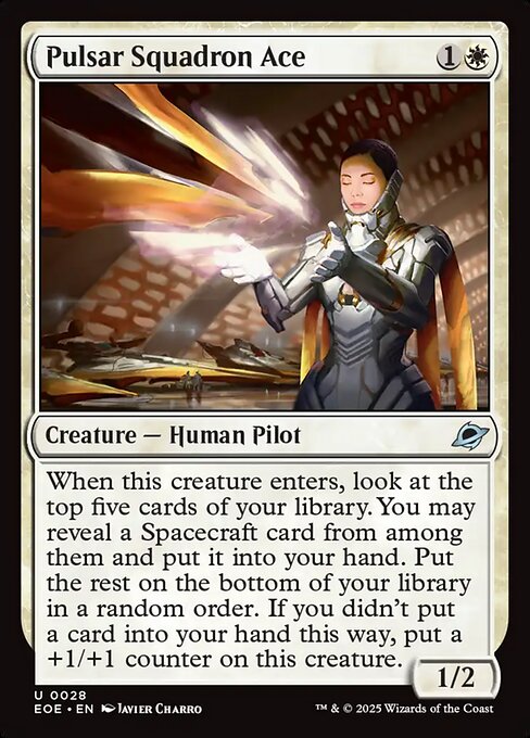 Edge of Eternities - 28 - Pulsar Squadron Ace - Uncommon - W - Non-foil