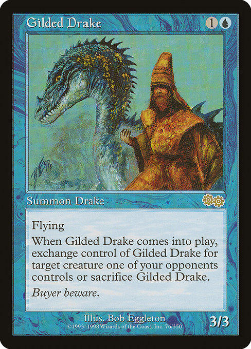 Urza's Saga - 76 - Gilded Drake - Rare - U - Non-foil (Near Mint)
