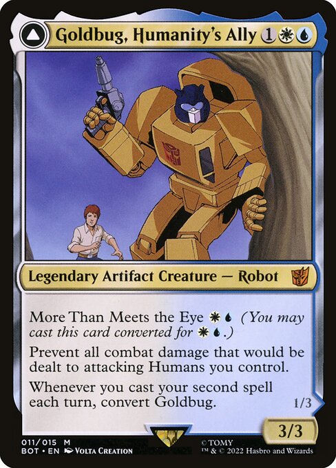Transformers - 11 - Goldbug, Humanity's Ally // Goldbug, Scrappy Scout - Mythic - C - Non-foil