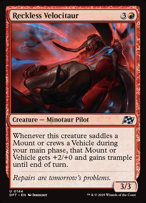 Aetherdrift - 144 - Reckless Velocitaur - Uncommon - R - Non-foil