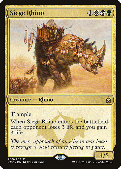 Khans of Tarkir - 200 - Siege Rhino - Rare - Multi - Non-foil
