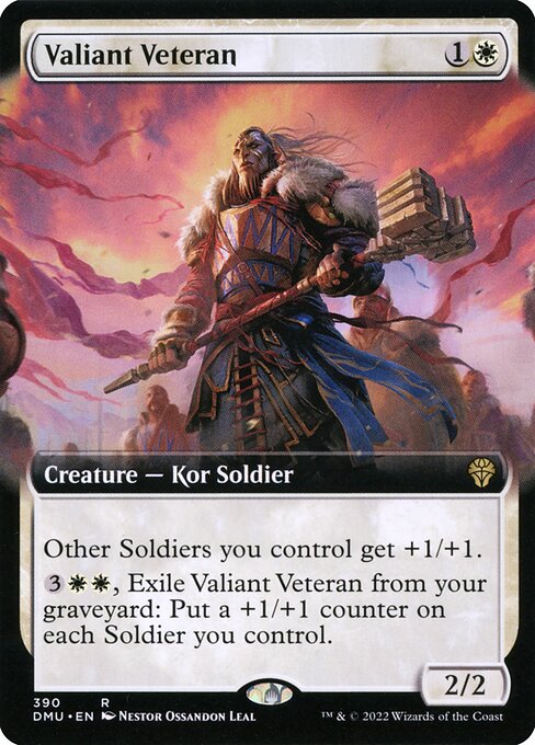 Dominaria United - 390 - Valiant Veteran - Rare - W - Foil