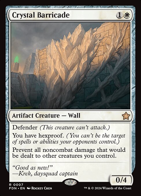 Foundations - 7 - Crystal Barricade - Rare - W - Non-foil