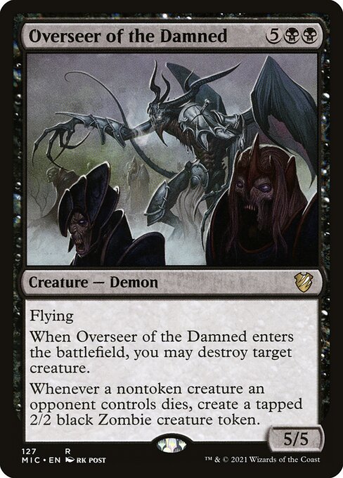 Midnight Hunt Commander - 127 - Overseer of the Damned - Rare - B - Non-foil