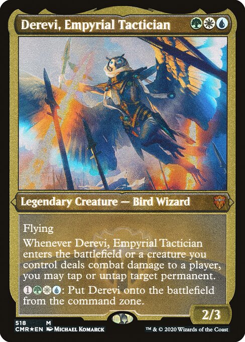 Commander Legends - 518 - Derevi, Empyrial Tactician - Mythic - Multi - Foil Etched