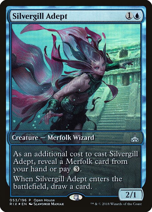 Rivals of Ixalan Promos - 53 - Silvergill Adept - Uncommon - U - Foil - Promo