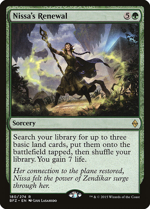 Battle for Zendikar - 180 - Nissa's Renewal - Rare - G - Non-foil