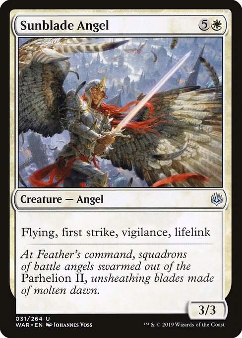 War of the Spark - 31 - Sunblade Angel - Uncommon - W - Non-foil