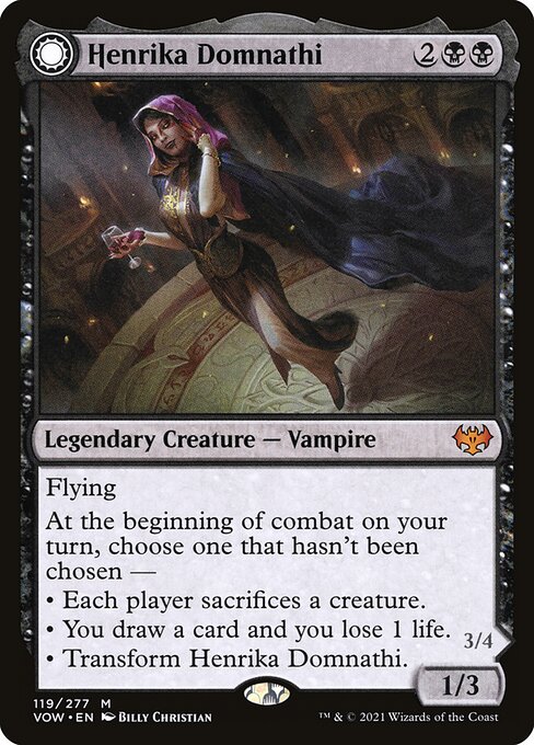 Innistrad: Crimson Vow - 119 - Henrika Domnathi // Henrika, Infernal Seer - Mythic - C - Foil