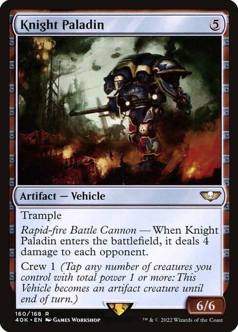 Warhammer 40,000 Commander - 160 - Knight Paladin - Rare - C - Non-foil