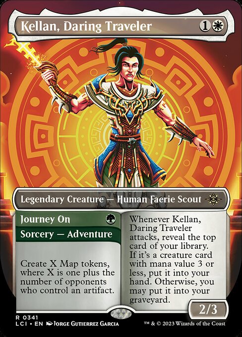 The Lost Caverns of Ixalan - 341 - Kellan, Daring Traveler // Journey On - Rare - W - Non-foil