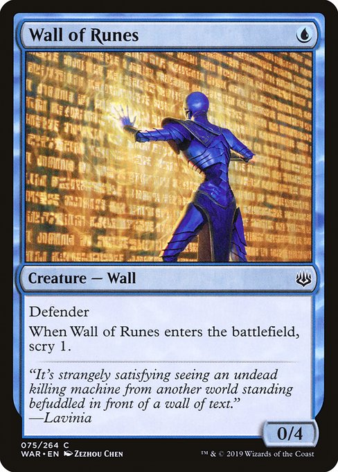 War of the Spark - 75 - Wall of Runes - Common - U - Non-foil