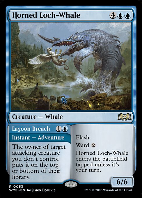 Wilds of Eldraine - 53 - Horned Loch-Whale // Lagoon Breach - Rare - U - Non-foil