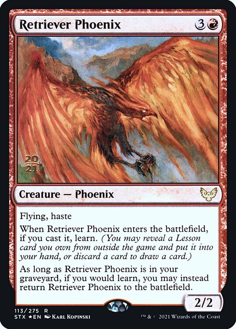 Strixhaven: School of Mages Promos - 113s - Retriever Phoenix - Rare - R - Foil - Datestamped Promo