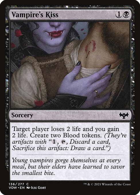 Innistrad: Crimson Vow - 136 - Vampire's Kiss - Common - B - Non-foil
