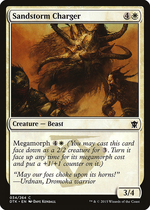 Dragons of Tarkir - 34 - Sandstorm Charger - Common - W - Non-foil