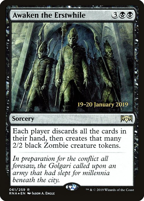 Ravnica Allegiance Promos - 61s - Awaken the Erstwhile - Rare - B - Foil - Datestamped Promo