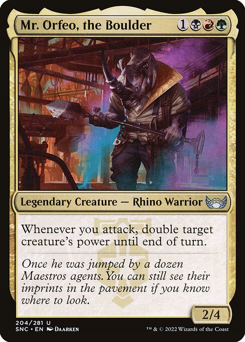 Streets of New Capenna - 204 - Mr. Orfeo, the Boulder - Uncommon - Multi - Non-foil