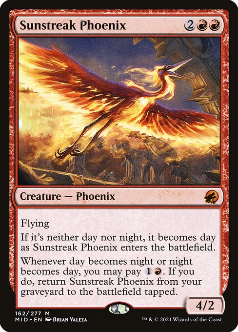 Innistrad: Midnight Hunt - 162 - Sunstreak Phoenix - Mythic - R - Non-foil